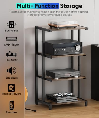 4 Tier Wooden Media Stand (4 Count)