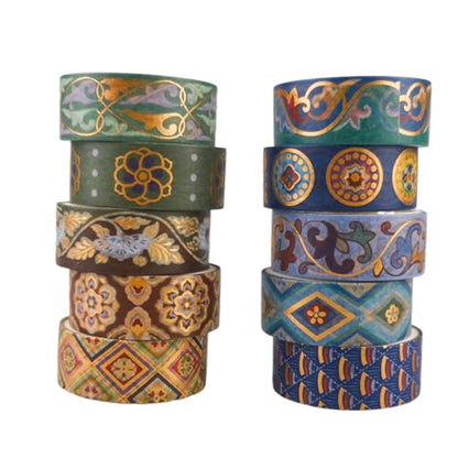 Chinoiserie Gold Foil Washi Tape Set 10 Rolls (10 Count)