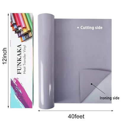 Gray HTV Heat Transfer Vinyl Rolls