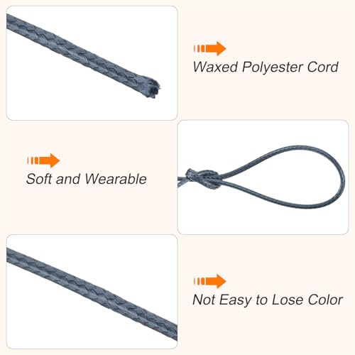 Waxed Cord 0.8mm Waxed Polyester Cord 175 Yard Wax String for Bracelet Making