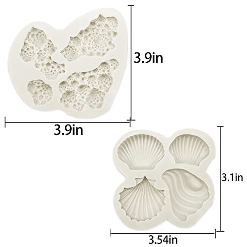 5 PCS Marine Theme Fondant Silicone Mold Seaweed Coral shell crab Shape DIY Handmade Baking Tools