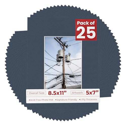 5x7 Mat for 8.5x11 Frame (25 Count)