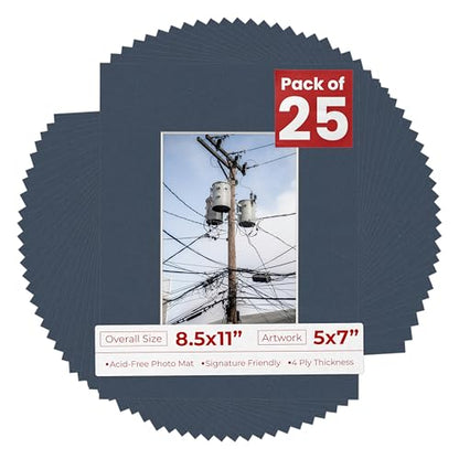 5x7 Mat for 8.5x11 Frame (25 Count)