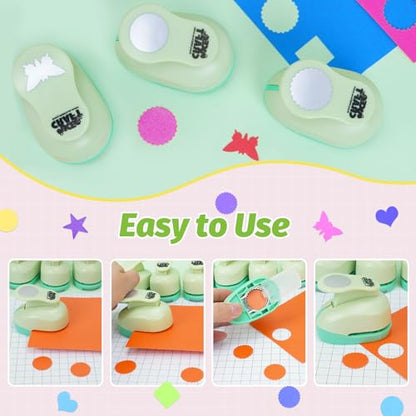 6 PCS Craft Hole Punch 1 Inch Paper Puncher Hole Punch Shapes Crafting