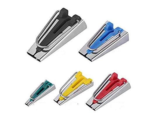 Set of 5 Size Fabric Bias Tape Maker Tools 6mm 12mm 18mm 25mm 50mm Fabric Sewing Quilting Bias Binding Maker (5 Count)