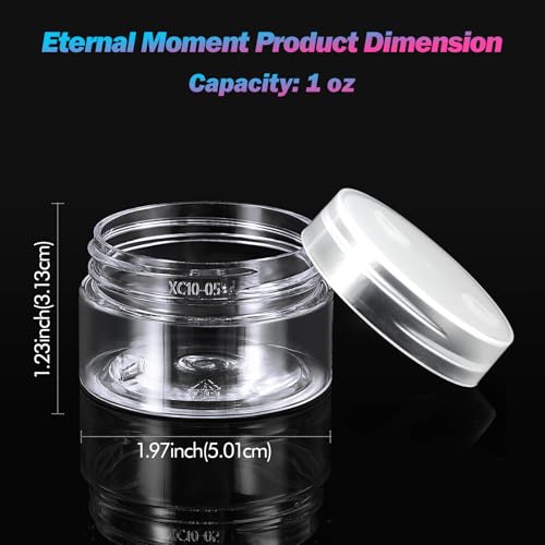 36 Pack 1 OZ Plastic Jars Clear Cosmetic Container with Lids (36 Count)