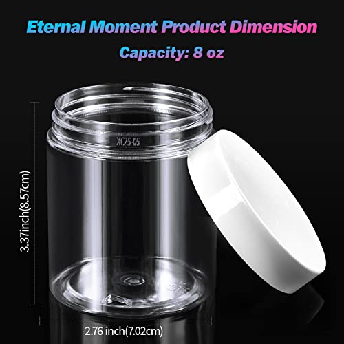 36 Pack 8 OZ Plastic Jars Clear Cosmetic Container with Lids (36 Count)