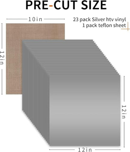 Silver HTV Heat Transfer Vinyl (24 Count)