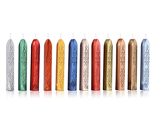 12Pcs Sealing Wax Sticks for Wax Seal Stamp (12 Count)