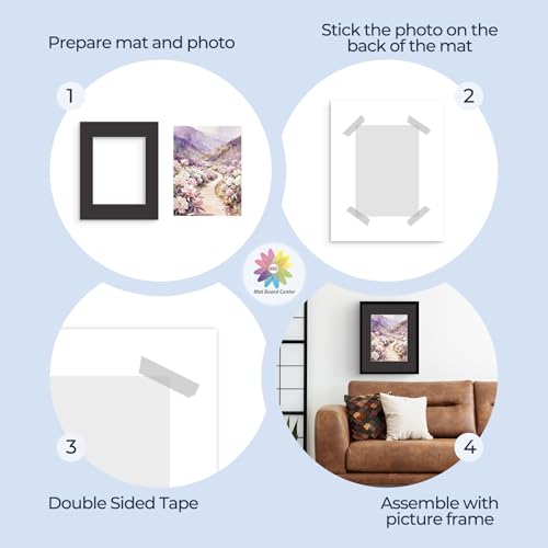 Mat Board Center 25 Pack 16x20 Picture Mat for 11x14 Photo Black