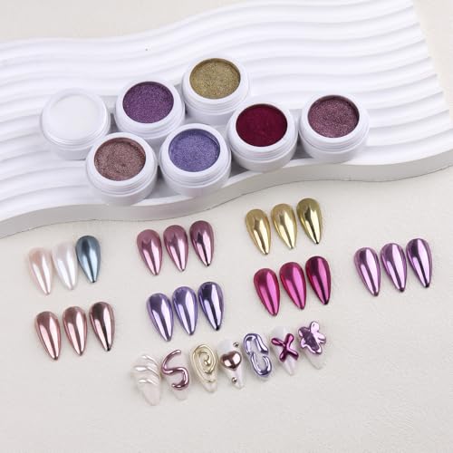 7 Colors Chrome Nail Powder (2.6 Ounce)