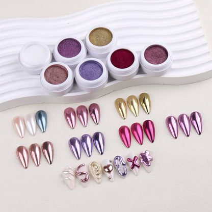 7 Colors Chrome Nail Powder (2.6 Ounce)