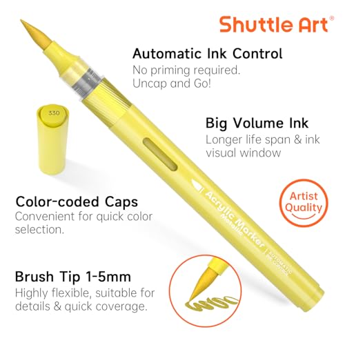 Automatic Ink Control Acrylic Paint Markers (24 Count)