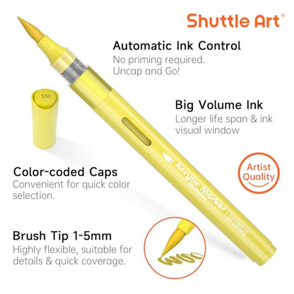 Automatic Ink Control Acrylic Paint Markers (24 Count)