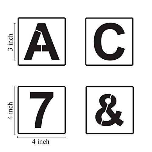 Alphabet Letter and Number Stencils 4 Inch (40 Count)