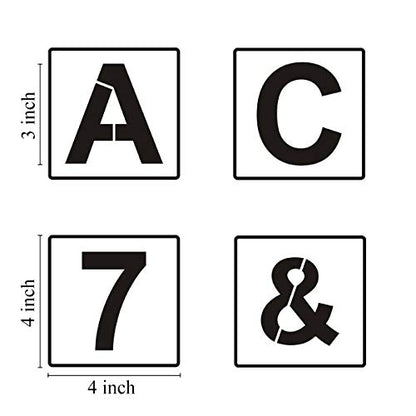Alphabet Letter and Number Stencils 4 Inch (40 Count)