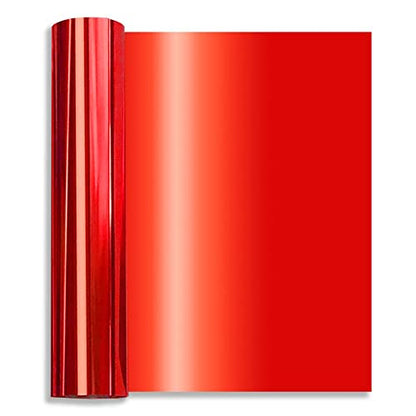 Red Foil HTV Metallic Heat Transfer Vinyl Roll 12" x 6FT for All Cutter Machine
