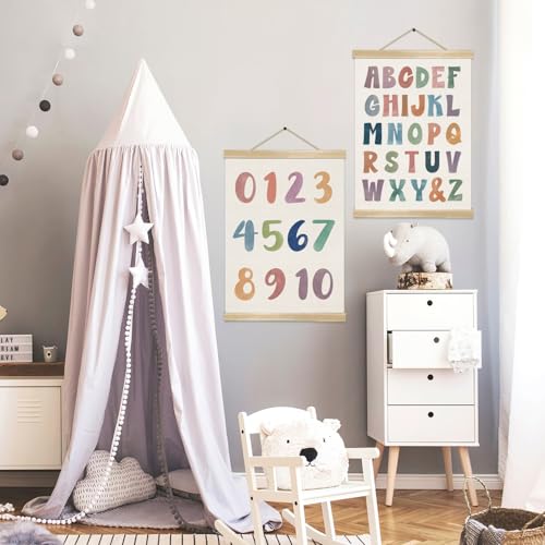 Alphabet and Number Wall Art Poster Set of 2 (2 Count)