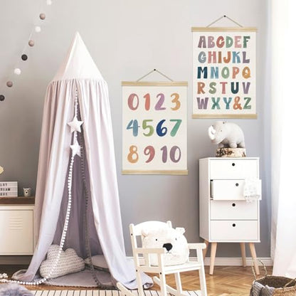 Alphabet and Number Wall Art Poster Set of 2 (2 Count)