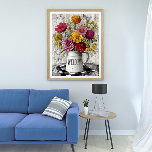 14ct Counted Stamped Cross Stitch Kits for Adults Flowers Printed Cross Stitch Patterns Art Crafts Cross Stitch Supplies