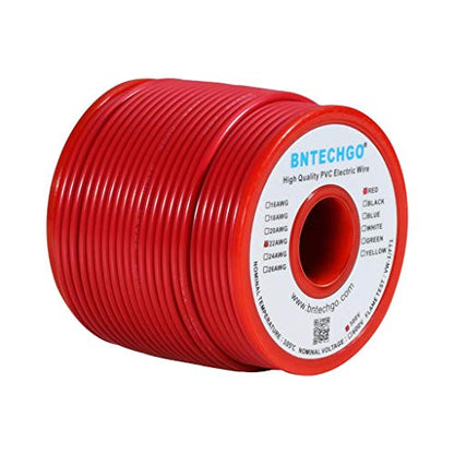 22 Gauge PVC Solid Electric Wire Red 100 ft Hookup Wire