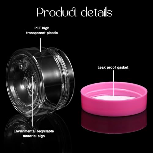 36 Pieces 2 oz Plastic Jars with Lids Wide Mouth Airtight Reusable Container Acrylic Cosmetic Small Jars for Lotions Ointments Travel Toiletries Creams Make up Storage (36 Count)