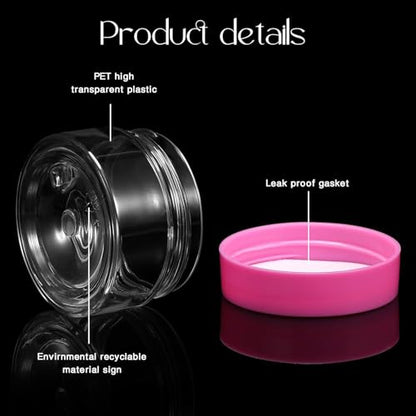 36 Pieces 2 oz Plastic Jars with Lids Wide Mouth Airtight Reusable Container Acrylic Cosmetic Small Jars for Lotions Ointments Travel Toiletries Creams Make up Storage (36 Count)
