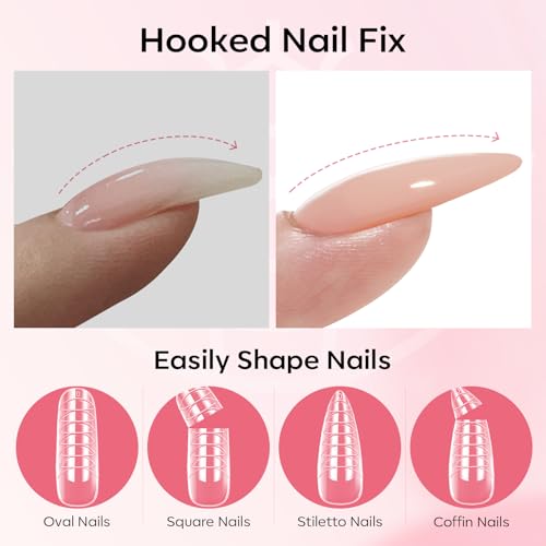Poly Gel Nail Kit 3 Colors Clear White Apricot with Slip Solution