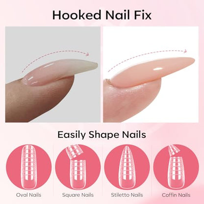 Poly Gel Nail Kit 3 Colors Clear White Apricot with Slip Solution