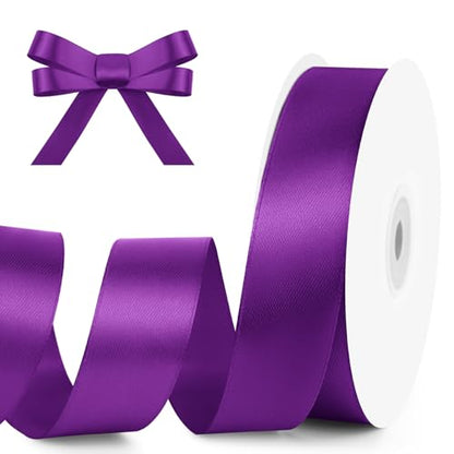 1" x 50 Yards Purple Satin Ribbon Crafts Gift Wrapping