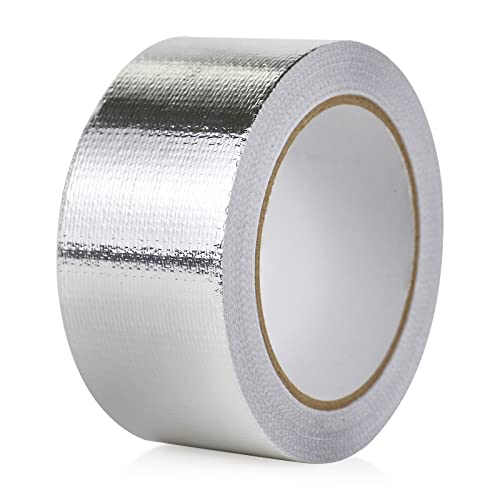 1 Roll Aluminum Foil Heat Shield Cool Tape 2 Inch x 66 ft Heat Reflective Thermal Barrier Reflective Tape for Hose and Auto Use