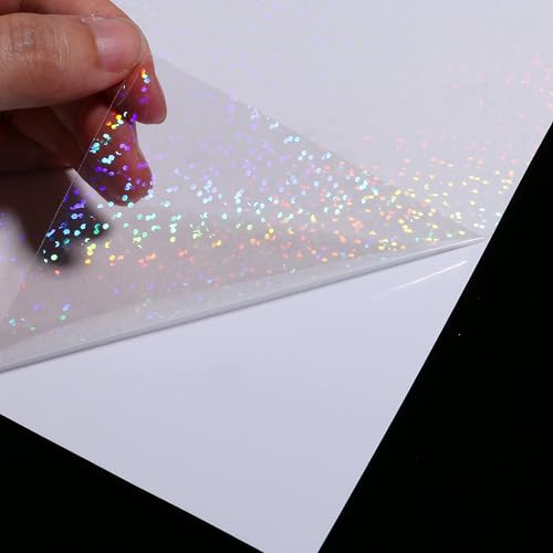 36 Sheets Glitter Holographic Sticker Paper Clear Self (36 Count)