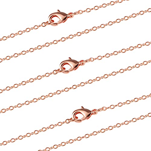 Wholesale 12PCS Rose Gold Plated Solid Brass Chain