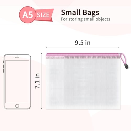 12 Pack A5 Mesh Zipper Bags (12 Count)