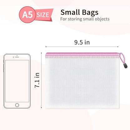 12 Pack A5 Mesh Zipper Bags (12 Count)