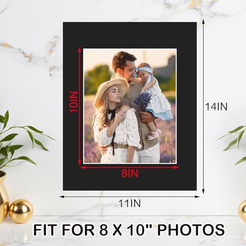 15 Pack 11x14 Black Picture Mats for 8x10 Photos (15 Count)