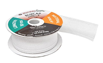 1 1 2 Inch Wide White Burlap Ribbon for Crafts (120 Foot)