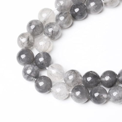45pcs 8mm Natural Grey Cloud Crystal Stone Beads for Jewelry Making Energy Healing Power Stone Beads DIY Bracelet Necklace Accessories 15"