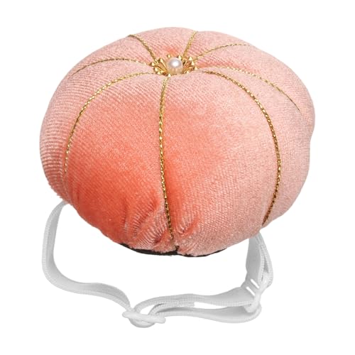 Wrist Pin Cushion Wristband Sewing Pincushion Polyester Pin Holder Wearable Pumpkin Shaped Needles Wristband for Sewing Quilting Needlework DIY Crafts