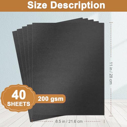 40 Sheets Black Shimmer Cardstock 8.5 x 11 Halloween Cards 75lb (40 Count)