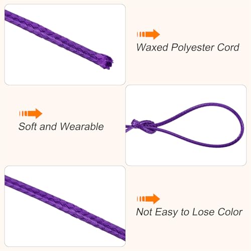 Waxed Cord 1mm Waxed Polyester Cord 175 Yard Wax String for Bracelet Making