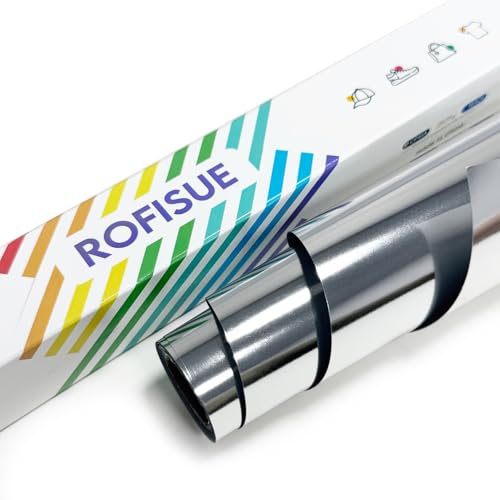 Metallic Silver Foil Heat Transfer Vinyl 12Inch*6Ft Bundle Chrome HTV in Vibrant Colors for Stunning T