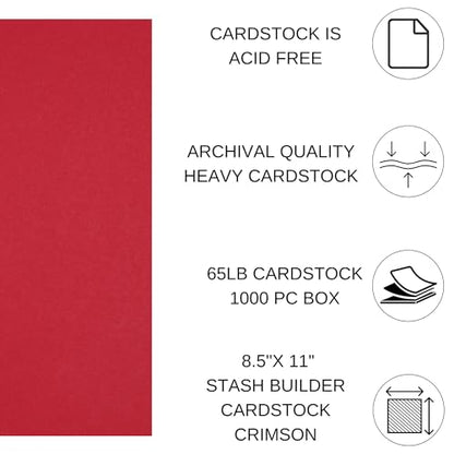 PA Paper Accents Stash Builder Cardstock 8.5" x 11" Crimson