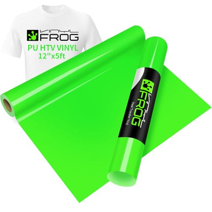Neon Green Heat Transfer Vinyl Roll 12" x5ft Matte HTV Vinyl (5 Sq Ft)