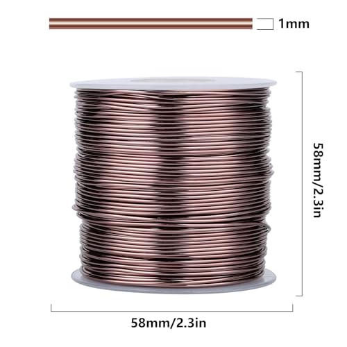 328FT 18 Gauge Bendable Brown Aluminum Craft Wire for Jewelry Making Craft (328 Foot)