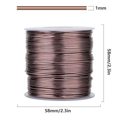 328FT 18 Gauge Bendable Brown Aluminum Craft Wire for Jewelry Making Craft (328 Foot)