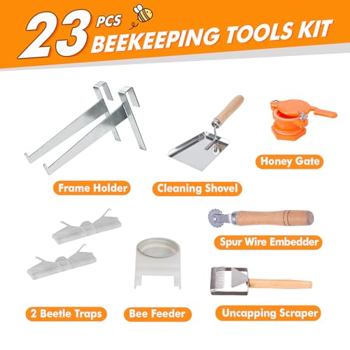 Beekeeping Supplies 22PCS Beekeeping Tools Kit with Organizer Handbag