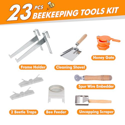 Beekeeping Supplies 22PCS Beekeeping Tools Kit with Organizer Handbag