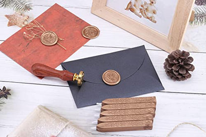 5Pcs Bronze Gold Sealing Wax Sticks with Wicks for Wax Seal Stamp (5 Count)