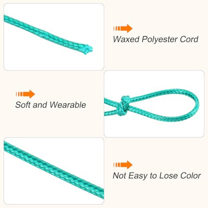 Waxed Cord 3mm Waxed Polyester Cord 44 Yard Wax String for Bracelet Making